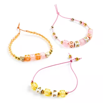   Djeco Ékszerkészítő készlet - Betű gyöngyök, arany - Alphabet beads, Gold