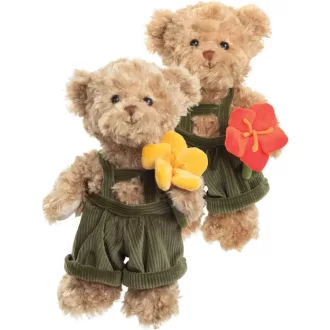 Bukowski plüss - Romantic Teddy sárga virággal - 25 cm