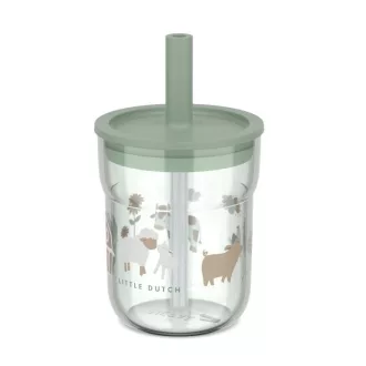   Little Dutch gyerek pohár szívószállal 250 ml - little farm