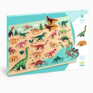   Djeco Formaillesztő, formaberakó - Színes dínók - Puzzlo Dino