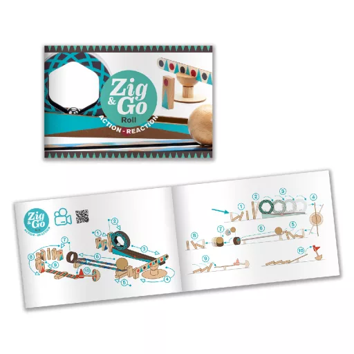 Djeco Építőjáték - Sokasodó gördülő, 28 db-os - Zig & Go - Roll