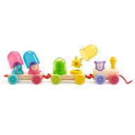   Djeco Húzható- és építőjáték - Szivárványvonat - Rainbowtrain