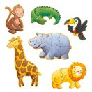 Djeco Óriás puzzle - Marmoset és barátai, 4-6-9 db-os - Marmoset and friends