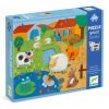 Djeco Óriás puzzle - Tanyasi állatsimogató, 12+8 db-os - Tactile farm puzzle