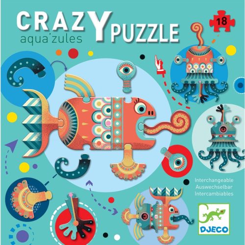 Djeco Óriás puzzle - Vízi-szörny, 18 db-os - Aqua'zules