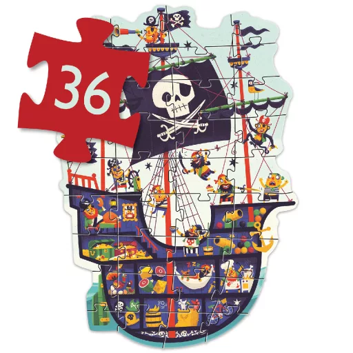 Djeco Óriás puzzle - Kalózhajó, 36 db-os - The pirate ship