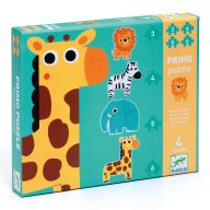   Djeco Primo puzzle - A szavannán, 3-4-5-6 db-os - In the jungle
