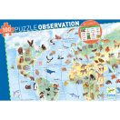 Djeco Megfigyeltető puzzle - Föld állatai, 100 db-os - Animals of the earth