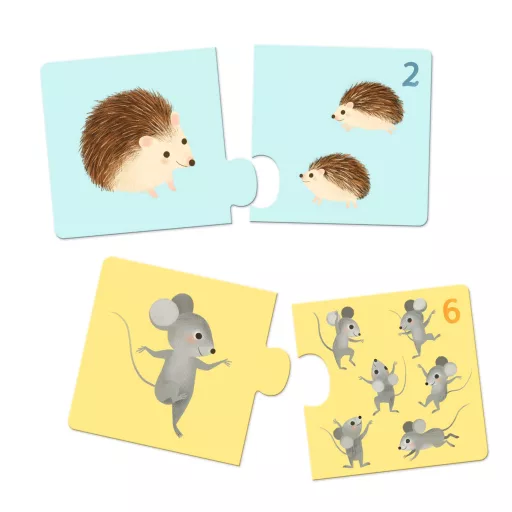 Djeco Párosító puzzle - Kié a kölyök, 24 db-os - Baby animals