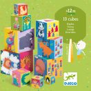 Djeco Toronyépítő kocka - Mulatságos építő - 10 funny blocks
