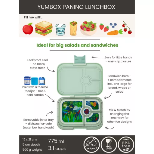 Yumbox Panino uzsonnás doboz 4 rekesszel - Ami Purple Friendship