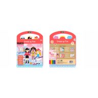   Divattervező könyv fejlesztő feladatokkal, 6 db színes ceruzával Avenir