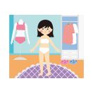 Divattervező könyv fejlesztő feladatokkal, 6 db színes ceruzával Avenir