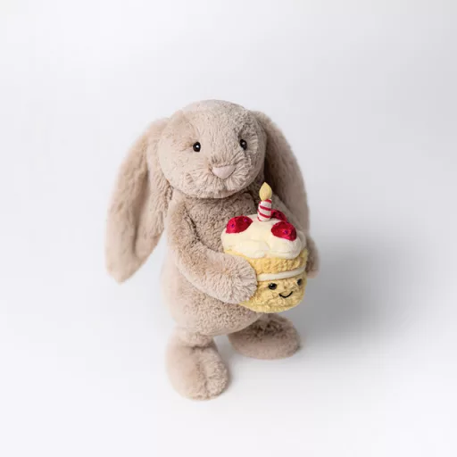 Jellycat plüss - Bashful bézs nyuszi tortával közepes