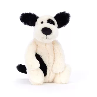 Jellycat plüss - Bashful fekete-krém kiskutya S