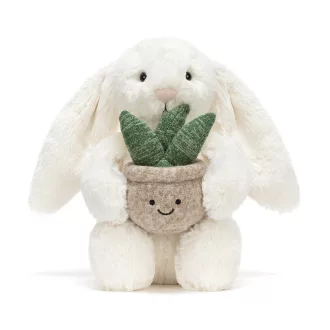 Jellycat plüss - Bashful krém nyuszi virággal