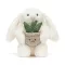 Jellycat plüss - Bashful krém nyuszi virággal