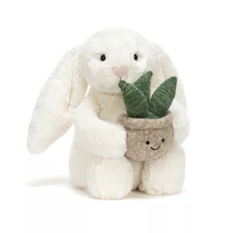Jellycat plüss - Bashful krém nyuszi virággal