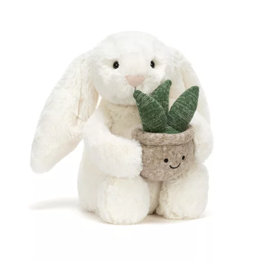 Jellycat plüss - Bashful krém nyuszi virággal