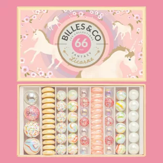 Billes & Co üveggolyó szett - large box - Unicorn