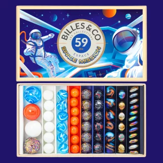 Billes & Co üveggolyó szett - large box - Space mission