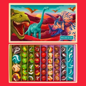 Billes & Co üveggolyó szett - large box - Dinosaurs