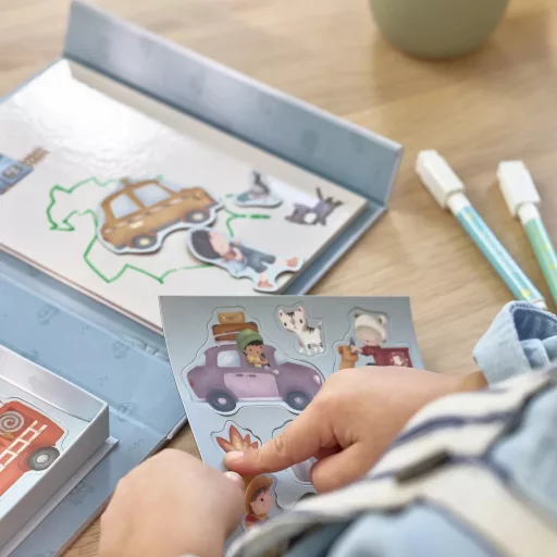Little Dutch mágneses rajzoló készlet letörölhető ficcel - Jim járművei
