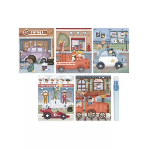 Little Dutch vízzel színező füzet - Jim járművei