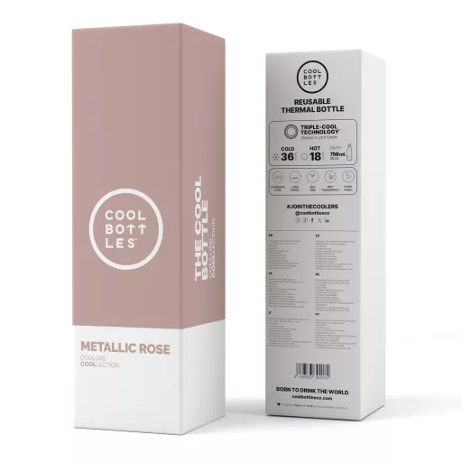 Cool Bottles hőtartó kulacs 750 ml - Metallic Rose