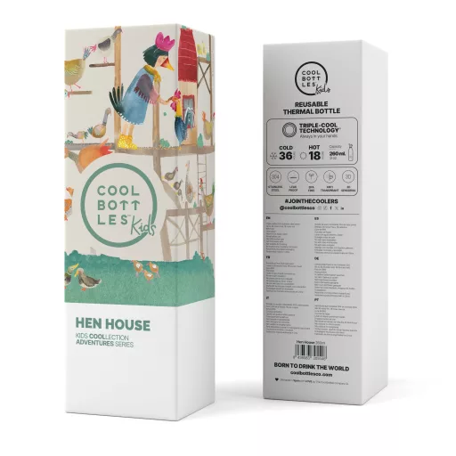 Cool Bottles Kids gyerek hőtartó kulacs 260 ml - Hen House