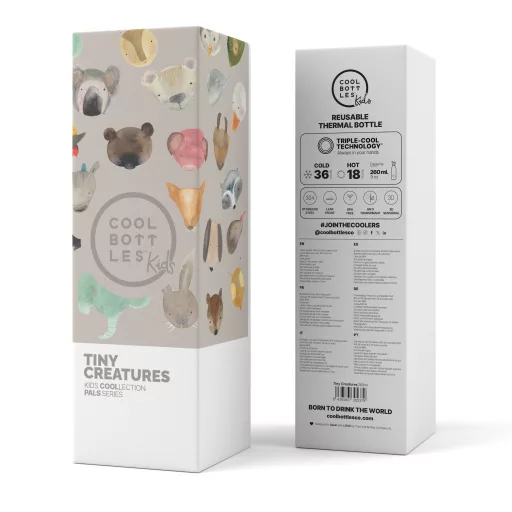 Cool Bottles Kids gyerek hőtartó kulacs 260 ml - Tiny Creatures