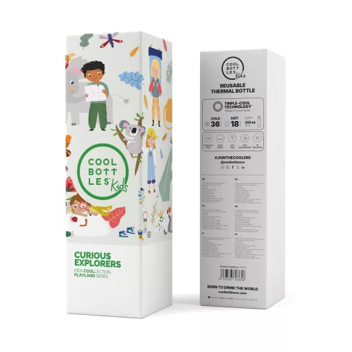 Cool Bottles Kids gyerek hőtartó kulacs 350 ml - Curious Explorers