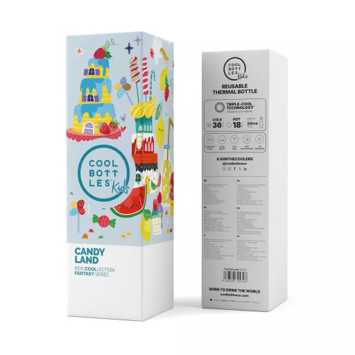Cool Bottles Kids gyerek hőtartó kulacs 350 ml - Candy Land