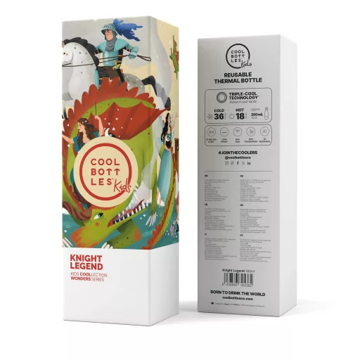 Cool Bottles Kids gyerek hőtartó kulacs 350 ml - Knigth Legend