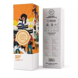 Cool Bottles Kids gyerek hőtartó kulacs 350 ml - Music Beat