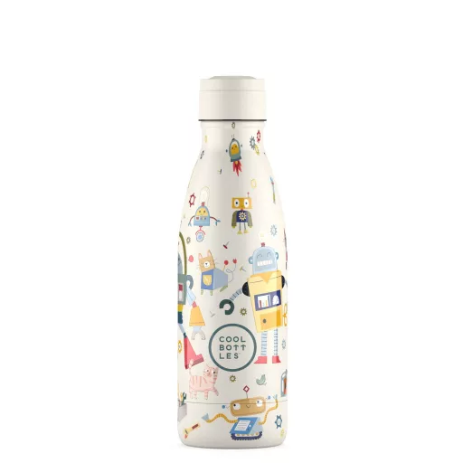 Cool Bottles Kids gyerek hőtartó kulacs 350 ml - Messy Robots
