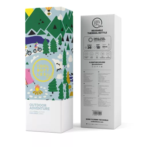 Cool Bottles Kids gyerek hőtartó kulacs 500 ml - Outdoor Adventure
