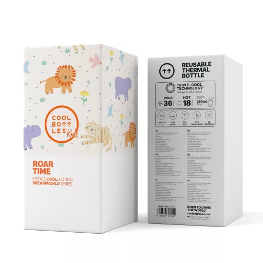 Cool Bottles Kiddies baba hőtartó kulacs 350 ml - Roar Time