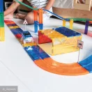 Cleverclixx mágneses építőjáték - Versenypálya kiegészítő kanyarok 15 db