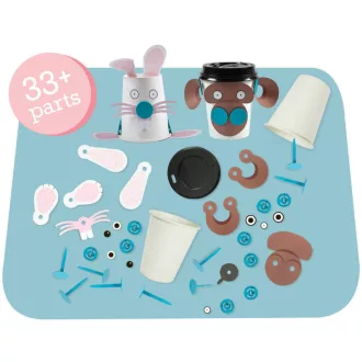   Djeco Csészefigurák - Nyúl és kutya - Makedo Cup Critters