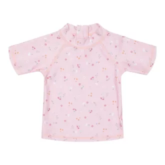 Little Dutch gyerek rövid ujjú úszó póló kis pink virágok - 86/92