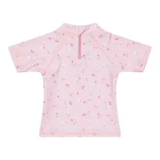 Little Dutch gyerek rövid ujjú úszó póló kis pink virágok - 86/92