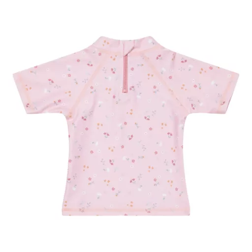 Little Dutch gyerek rövid ujjú úszó póló kis pink virágok - 86/92