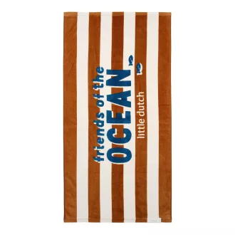 Little Dutch strandtörölköző Ocean World Brown Stripe