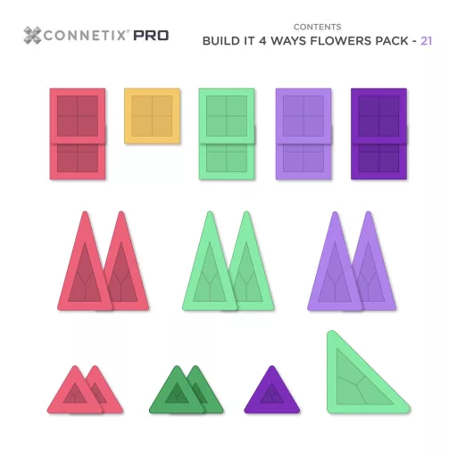 CONNETIX PRO Build It virágok szett 21 db