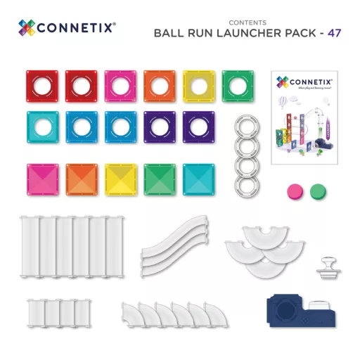 CONNETIX Golyópálya kilövővel 47 db
