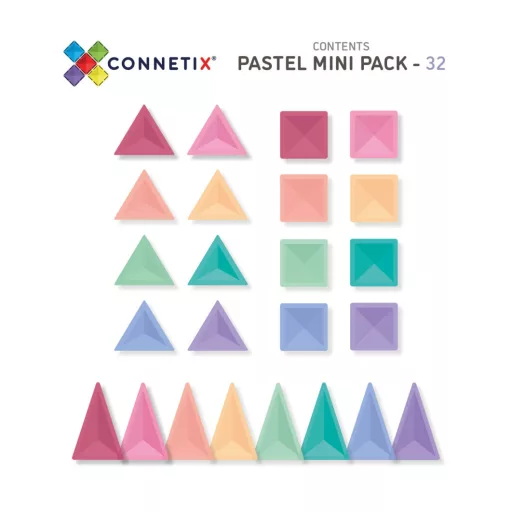 Connetix pasztell mini építő szett - 32 db
