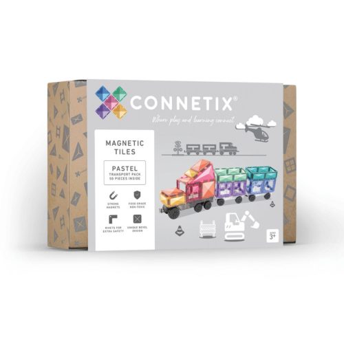 Connetix pasztell jármű építő szett - 50 db