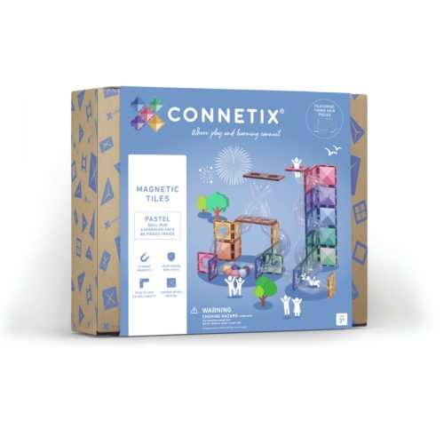 Connetix pasztell golyópálya kiegészítő szett - 80 db