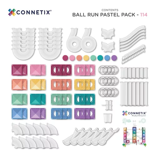 CONNETIX Pastel golyópálya 114 db